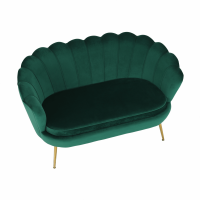 Lavice ve stylu Art-deco, smaragdová Velvet látka / gold chrom-zlatý, NOBLIN