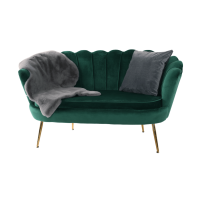 Lavice ve stylu Art-deco, smaragdová Velvet látka / gold chrom-zlatý, NOBLIN