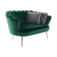 Lavice ve stylu Art-deco, smaragdová Velvet látka / gold chrom-zlatý, NOBLIN