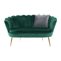 Lavice ve stylu Art-deco, smaragdová Velvet látka / gold chrom-zlatý, NOBLIN