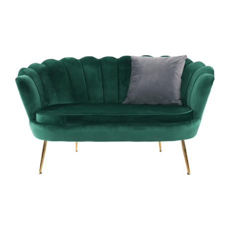 Lavice ve stylu Art-deco, smaragdová Velvet látka / gold chrom-zlatý, NOBLIN