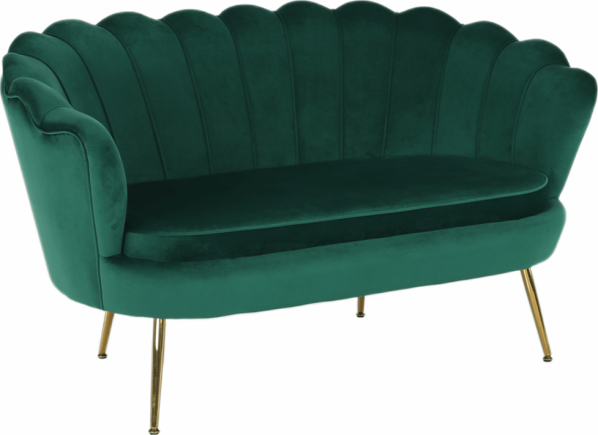 Lavice ve stylu Art-deco, smaragdová Velvet látka / gold chrom-zlatý, NOBLIN