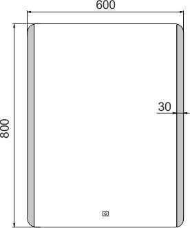LED zrcadlo 17002V, 600x800