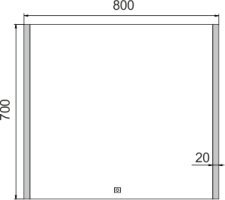 LED zrcadlo 11003V, 800x700
