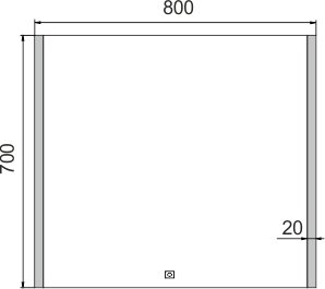 LED zrcadlo 11003V, 800x700