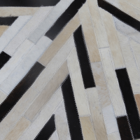 Luxusní kulatý koberec KŮŽE Typ8, patchwork, 200x200 cm