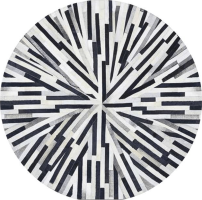 Luxusní kulatý koberec KŮŽE Typ8, patchwork, 200x200 cm
