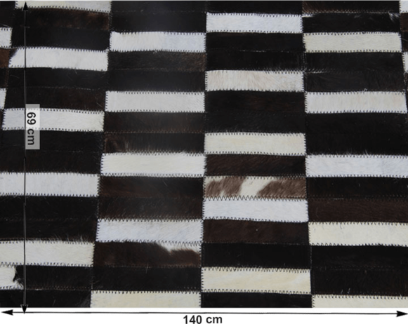 Luxusní koberec KŮŽE Typ6, patchwork, 69x140 cm