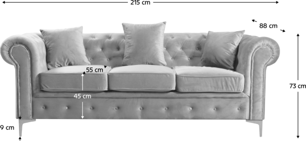 Luxusní rozkládací 3sed ROMANO světle šedá