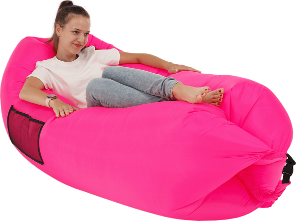 Nafukovací sedací vak/lazy bag, růžová, LEBAG