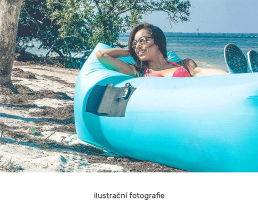 Nafukovací sedací vak/lazy bag, růžová, LEBAG