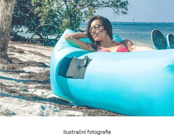 Nafukovací sedací vak/lazy bag, růžová, LEBAG