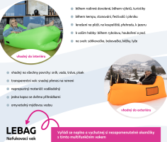 Nafukovací sedací vak/lazy bag, růžová, LEBAG