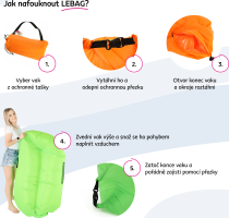 Nafukovací sedací vak/lazy bag, růžová, LEBAG