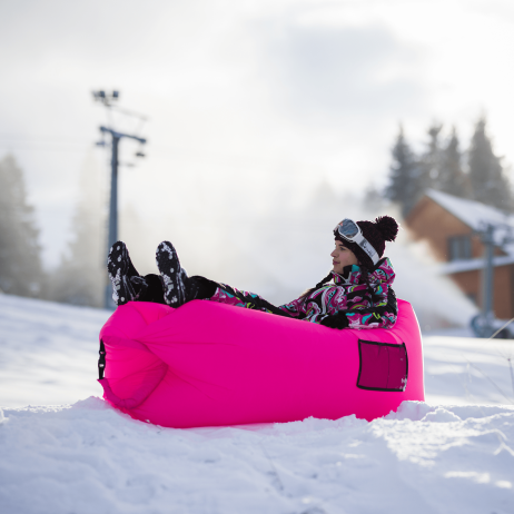 Nafukovací sedací vak/lazy bag, růžová, LEBAG