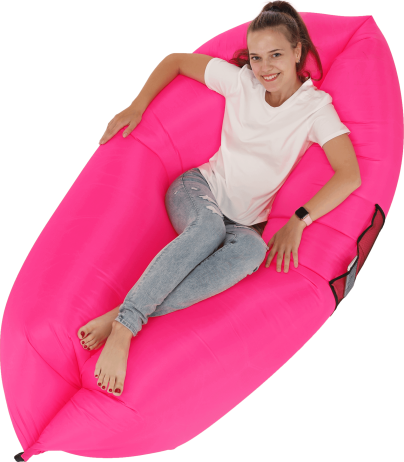 Nafukovací sedací vak/lazy bag, růžová, LEBAG