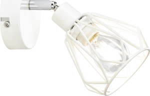 Nástěnná lampa, bílá/kov, OKIRA TYP 2