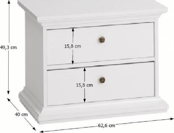 Elegantní noční stolek PARIS 70301, bílá