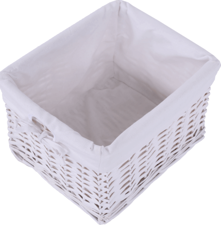 Noční stolek, 1 košík, bílá, RAFAELLO