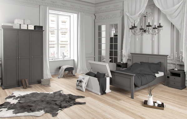 Noční stolek, šedá, PARIS 70302