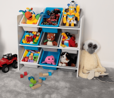 Organizér / regál na hračky, vícebarevná / vzor, DARLING TYP 3