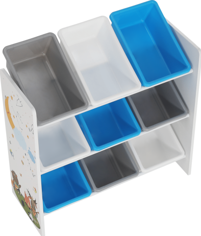 Organizér / regál na hračky, vícebarevná / vzor, DARLING TYP 3