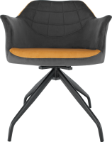 Otočně křeslo, šedá, camel Velvet látka / černá, RATOKO
