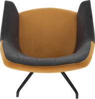Otočně křeslo, šedá, camel Velvet látka / černá, RATOKO