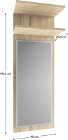Panel se zrcadlem ORESTES 45, dub san remo