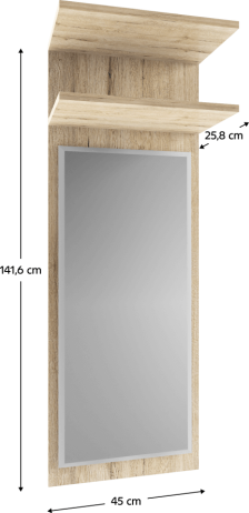 Panel se zrcadlem ORESTES 45, dub san remo