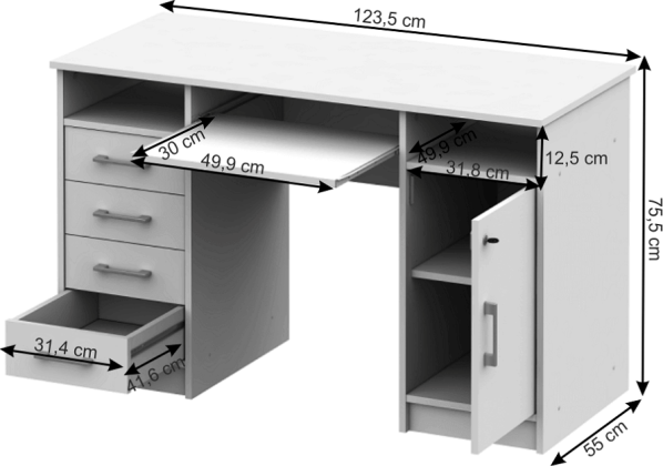 PC stolek B9 NEW bílá