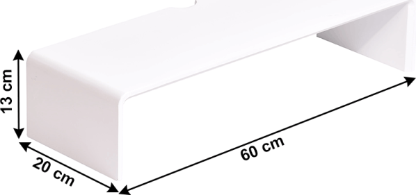 Podstavec pod monitor, bambus, bílá, ELARO TYP 1