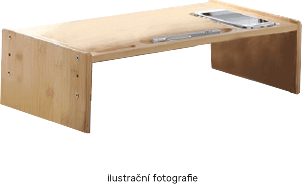 Podstavec pod monitor, bambus, bílá, ELARO TYP 3
