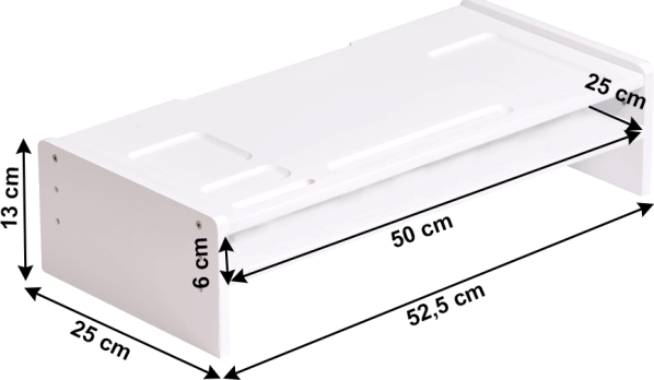 Podstavec pod monitor, bambus, bílá, ELARO TYP 4