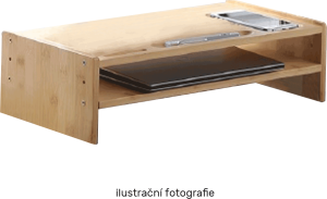 Podstavec pod monitor, bambus, bílá, ELARO TYP 4