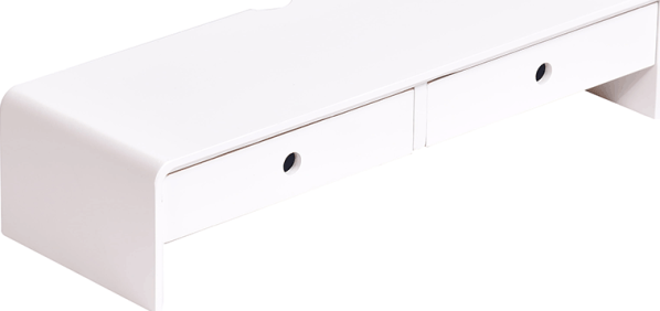 Podstavec pod monitor, bambus, bílá / přírodní, ELARO TYP 2