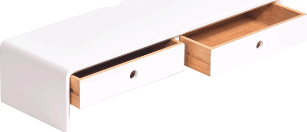 Podstavec pod monitor, bambus, bílá / přírodní, ELARO TYP 2