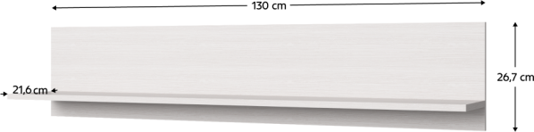 Nástěnná police TIFFY 130, woodline krém