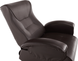 Relaxační křeslo ROMELO C3, hnědá textilní kůže PU