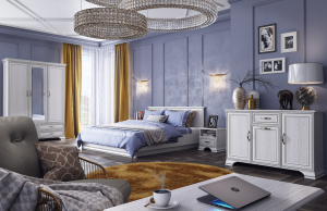Postel s roštem TIFFY 160, woodline krém