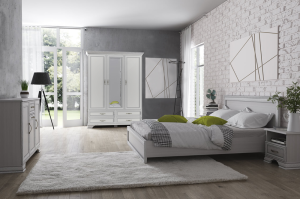 Postel s roštem TIFFY 160, woodline krém