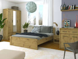 Postel, 160x200, dub artisan, AIRON