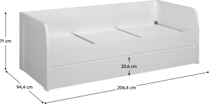 Postel 2S, 90x200 bílá, ERODIN