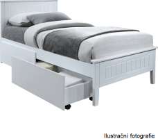 Postel bez zásuvných kontejnerů, bílá, 90x200, MIDEA