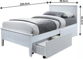 Postel bez zásuvných kontejnerů, bílá, 90x200, MIDEA