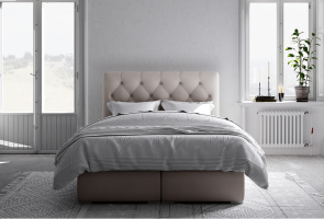 Postel ESHLY boxspring, béžová, 160x200