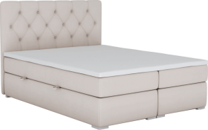 Postel ESHLY boxspring, béžová, 180x200