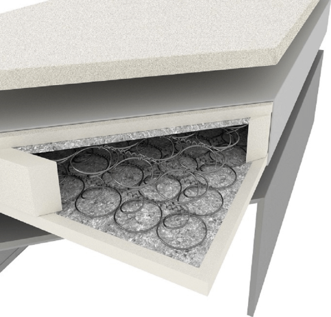 Postel ESHLY boxspring, béžová, 180x200