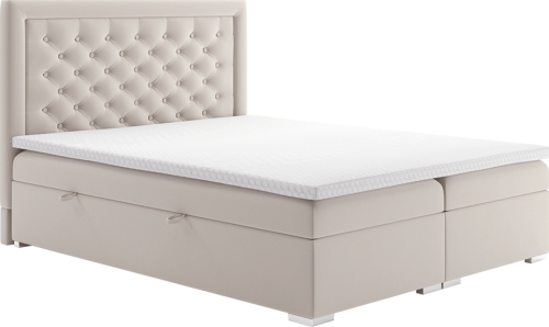 Postel DORMAN boxspring, krémová, 160x200