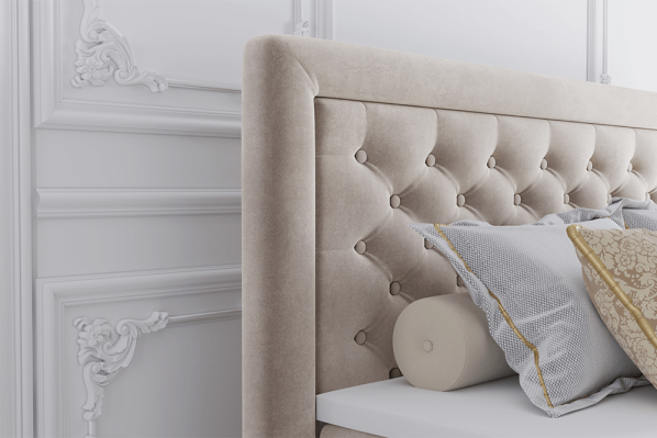 Postel DORMAN boxspring, krémová, 160x200